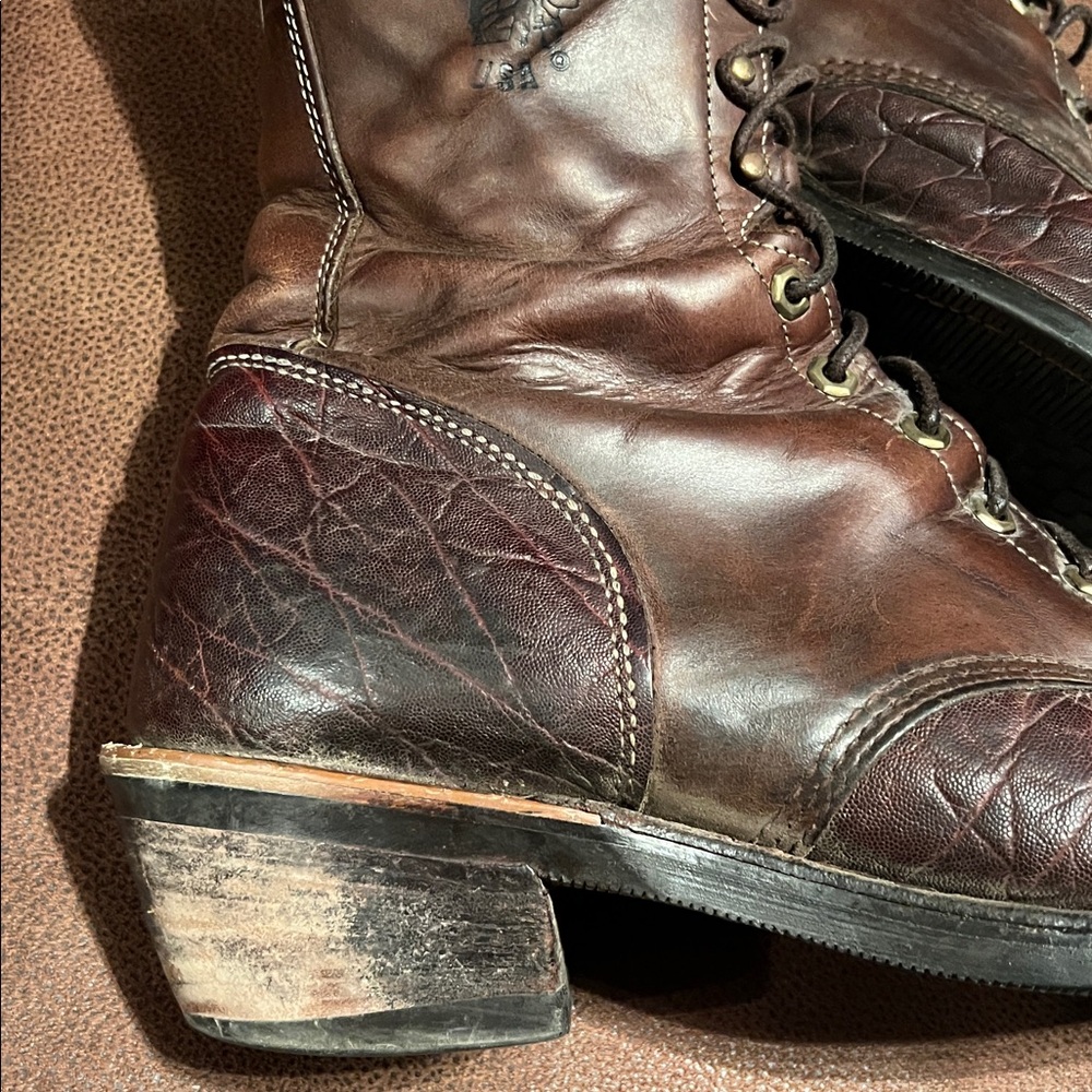 Chippewa Dark Brown Lace-Up Leather Work Boots - Picture 16 of 16